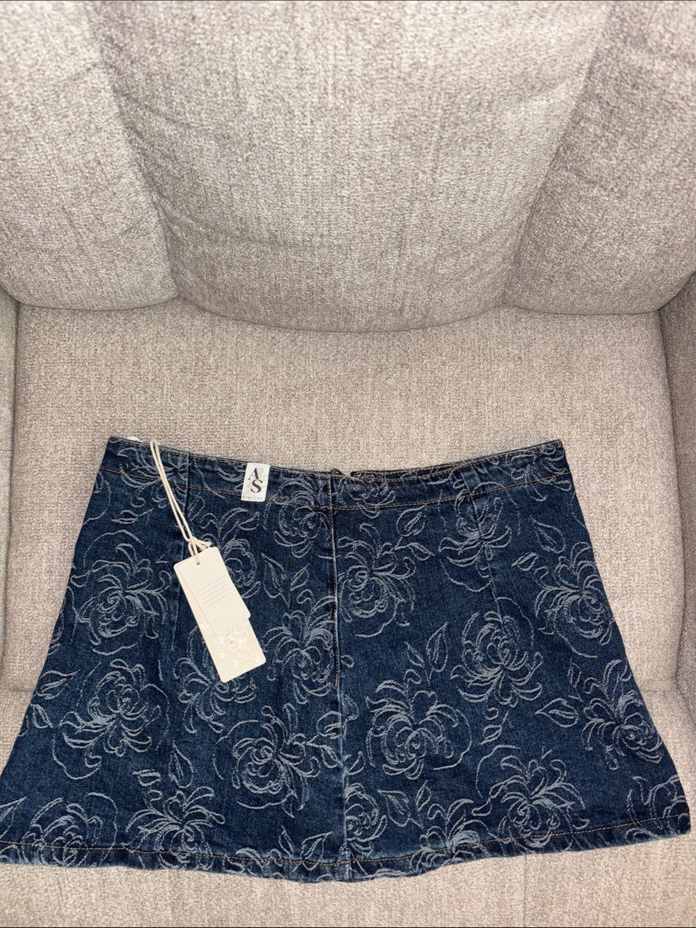 NWT Altar’d State Jessa Floral Denim Skirt